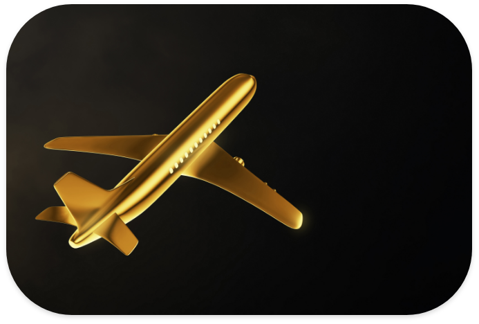 Golden airplane model